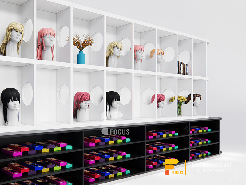 Beauty Shop Display Hair Shelves Wig Shop Decoration Design