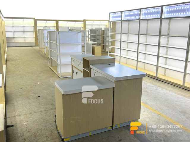Hair Salon Cabinet Wig Shelf Display Slatwall Merchandiser