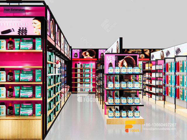 Beauty Store Supplies Hair Shelves Wig Display Showcase