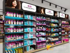 Hair Care Store Design Metal Wig Display Hair Beauty Supply Counter
