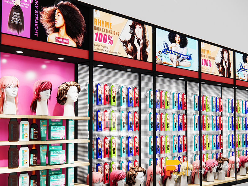 Slatwall Display Units Hair Salon Cabinet Beauty Custom Store