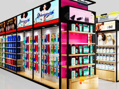 Beauty Shop Counter Wig Head Wall Display Hair Salon Layout