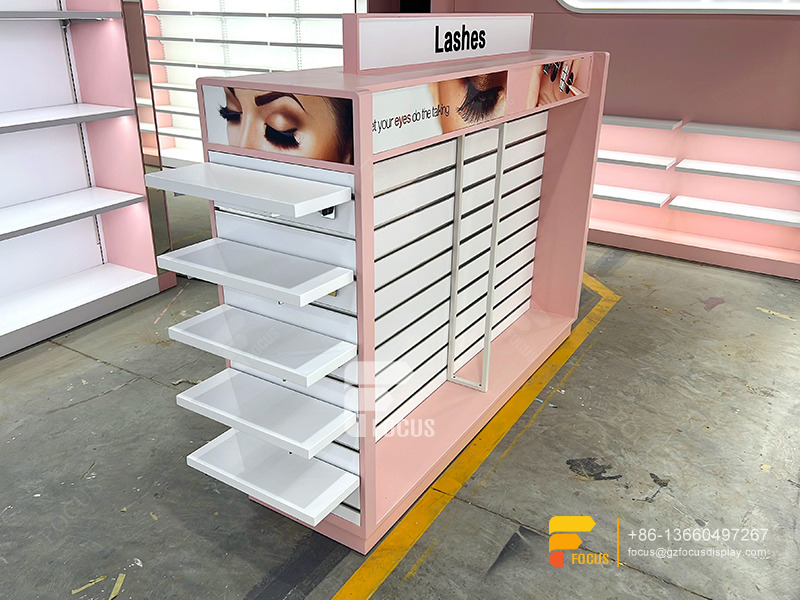 Custom Wig Shelvesss Hair Salon Interior Slatwall Shelf