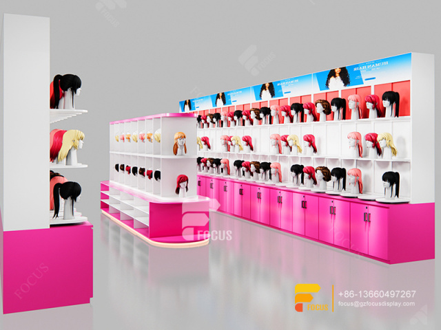Beauty Product Display Stand Wig Wall Shelf Hair Salon Shelves