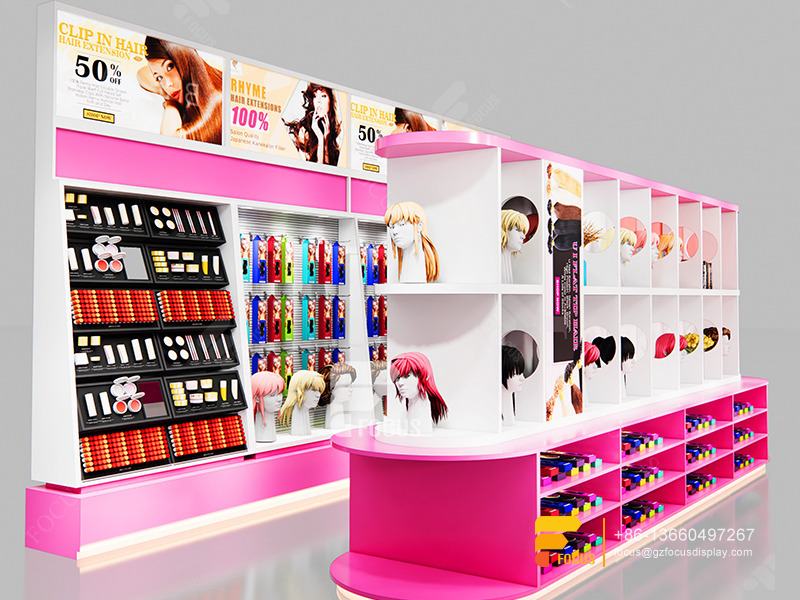 Custom Beauty Store Furniture Wig Shelf Hair Display Rack