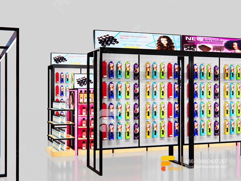 Custom Beauty Retail Wig Display Rack Hair Shop Display