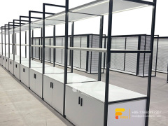 Custom Hair Store Wig Display Showcase Slatwall Racks