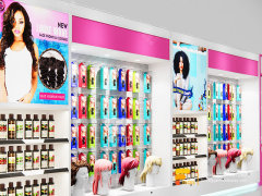 Slatwall Display Cabinet Wig Store Decor Beauty Retail Counter