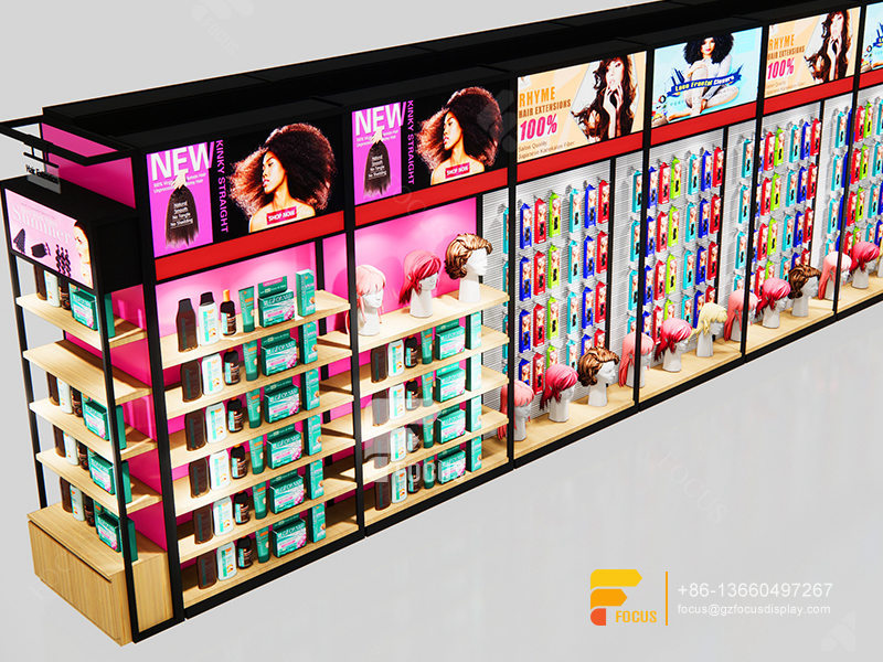 Slatwall Display Units Hair Salon Cabinet Beauty Custom Store