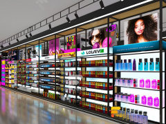 Hair Care Store Design Metal Wig Display Hair Beauty Supply Counter