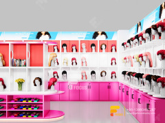 Beauty Store Display Hair Supply Store Wig Head Wall Display