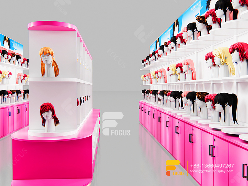 Beauty Product Display Stand Wig Wall Shelf Hair Salon Shelves