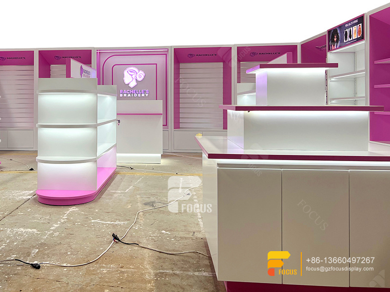 Custom Hair Shelf Wig Store Shelving Beauty Display
