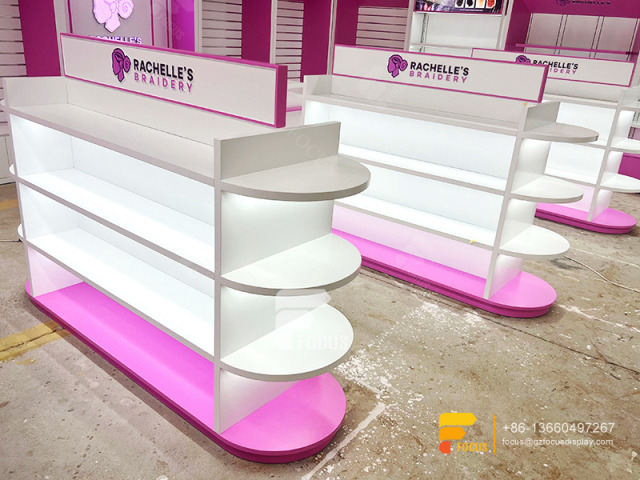 Custom Hair Shelf Wig Store Shelving Beauty Display