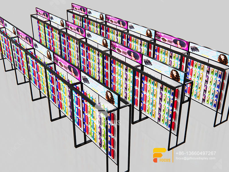 Commercial Slatwall Wig Display Shelves Hair Salon Display Shelf