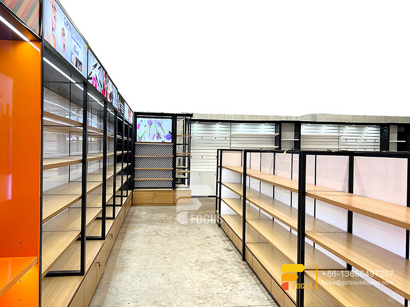 Wig Display Cabinet Hair Show Case Beauty Supplies Shelves