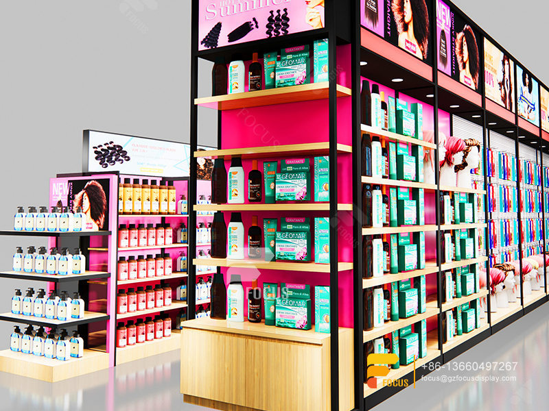 Custom Beauty Store Furniture Wig Shelf Hair Display Rack