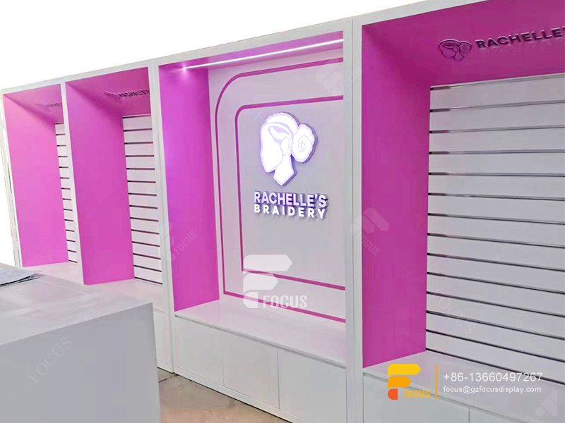 Hair Salon Shelves Wig Station Retail Slatwall Gondola Display