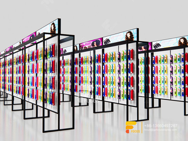 Commercial Slatwall Wig Display Shelves Hair Salon Display Shelf