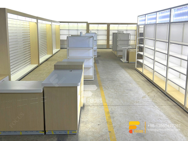 Hair Shop Retail Display Wig Shop Decoration Design Slatwall Cabinet