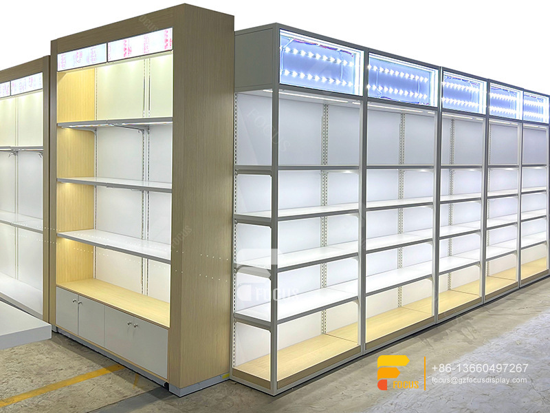 Costum Hair Store Design Wig Display Shelf Slatwall Stand