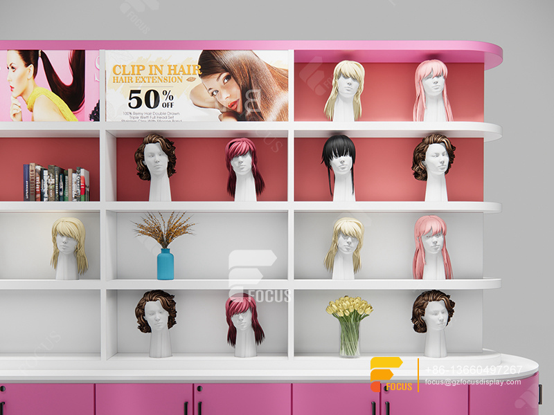 Slatwall Units Metal Wig Display Hair Beauty Supply Store