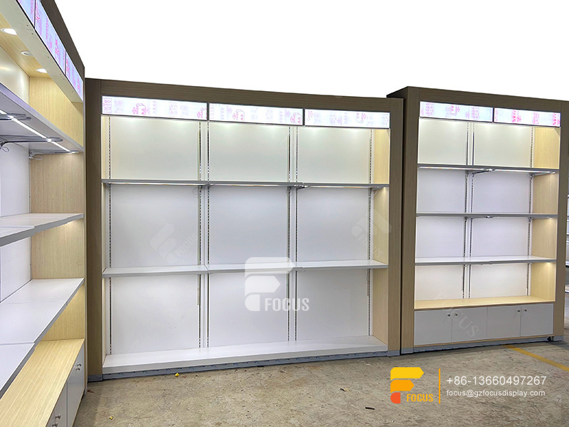 Costum Hair Store Design Wig Display Shelf Slatwall Stand