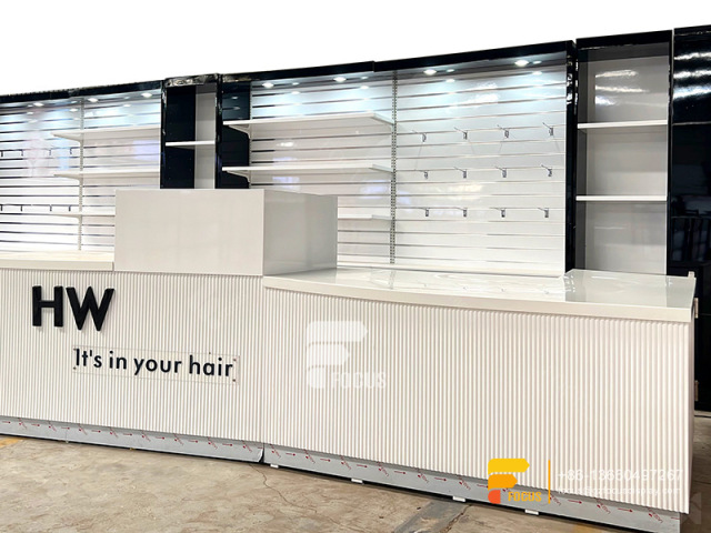 Custom Shop Wigs Hair Display Shelvesss Slatwall Cabinets