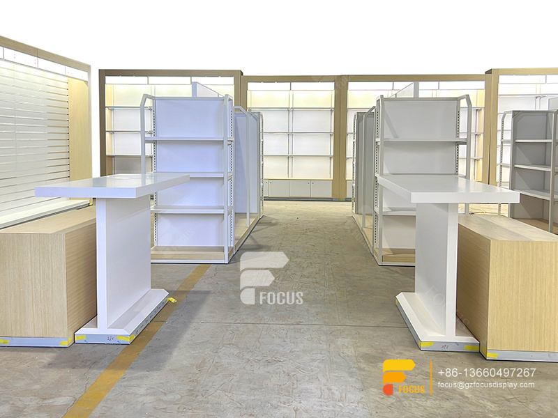Hair Salon Cabinet Wig Shelf Display Slatwall Merchandiser