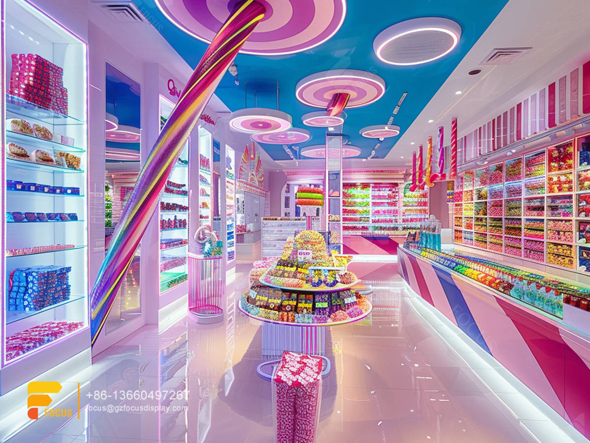bulk candy display cases snack store design chocolate shop decoration