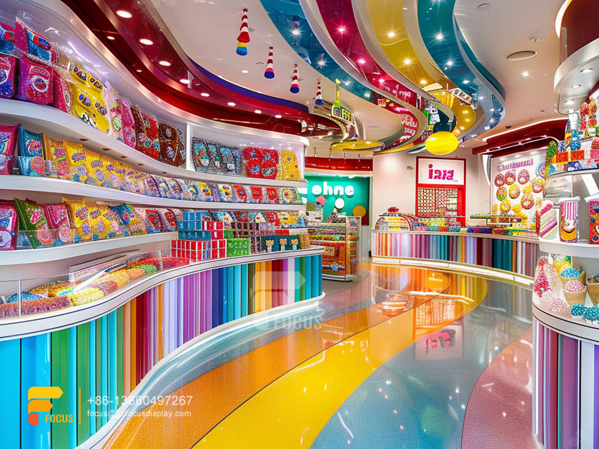 bulk candy display lollipop sweet shop chocolate shelf
