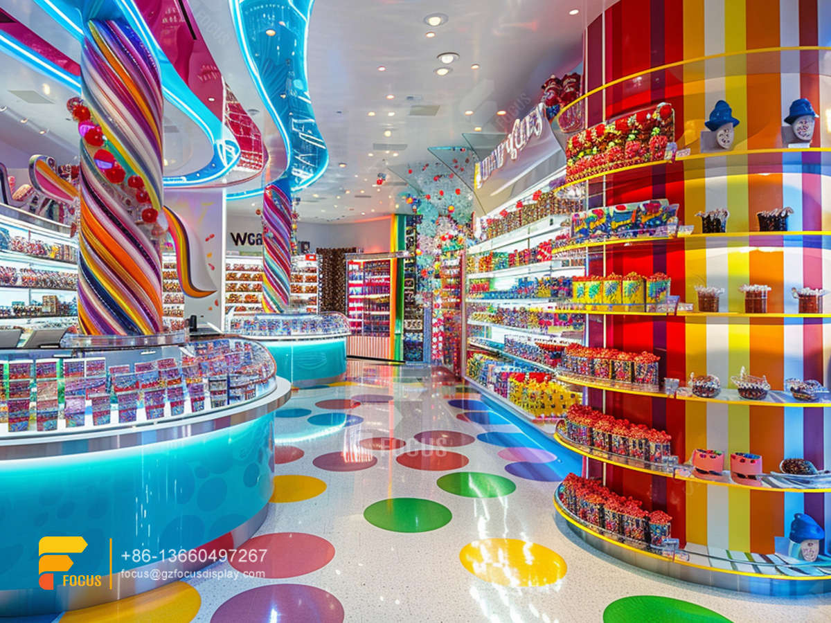 bulk candy displays snack store design chocolate rack