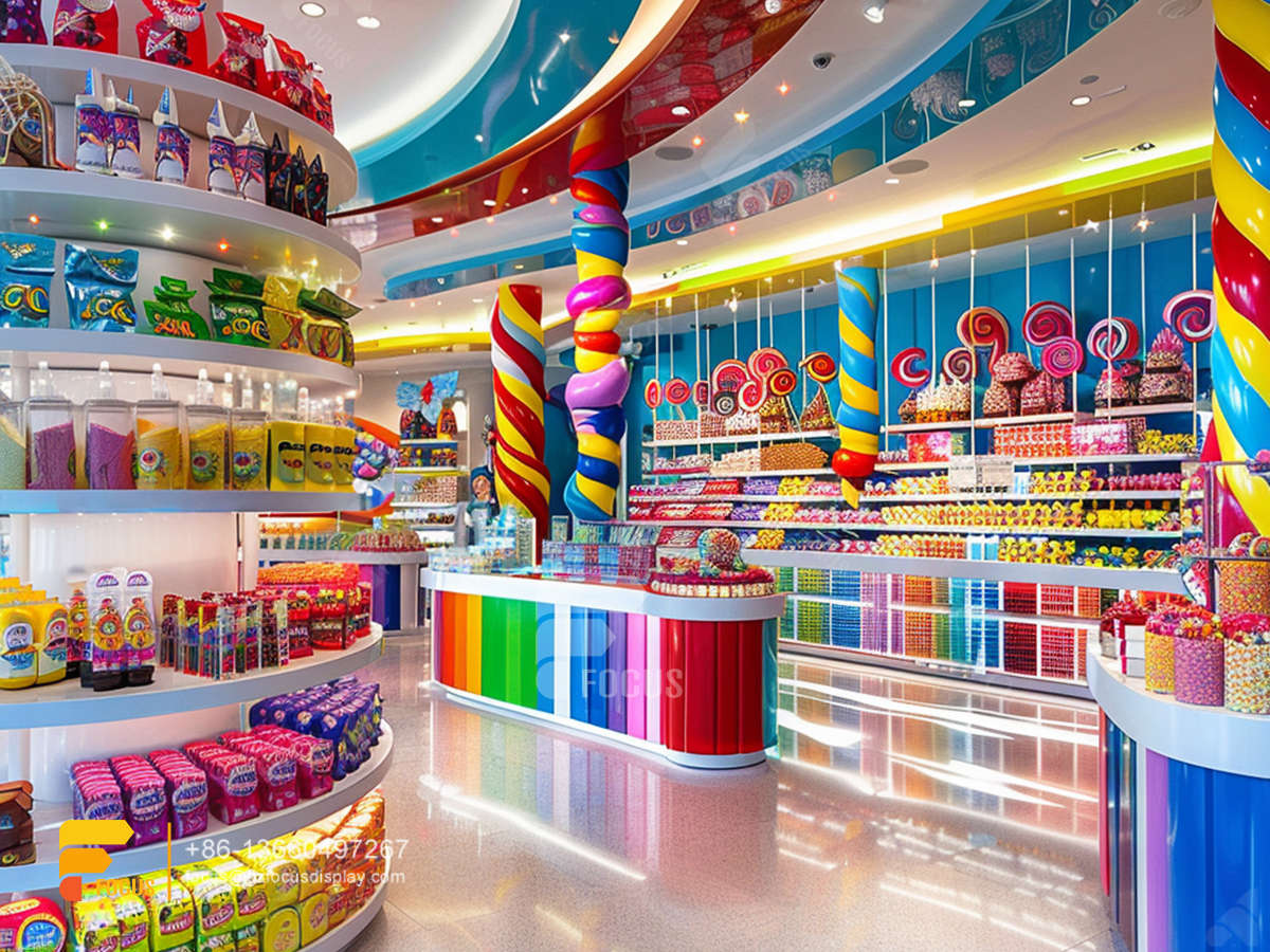 bulk candy displays snack store design chocolate rack