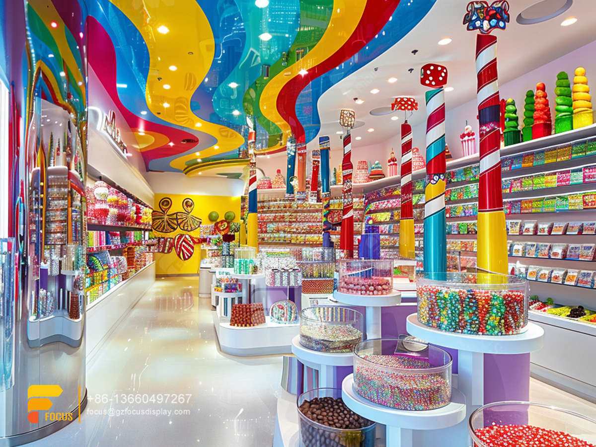 bulk candy displays snack store design chocolate rack