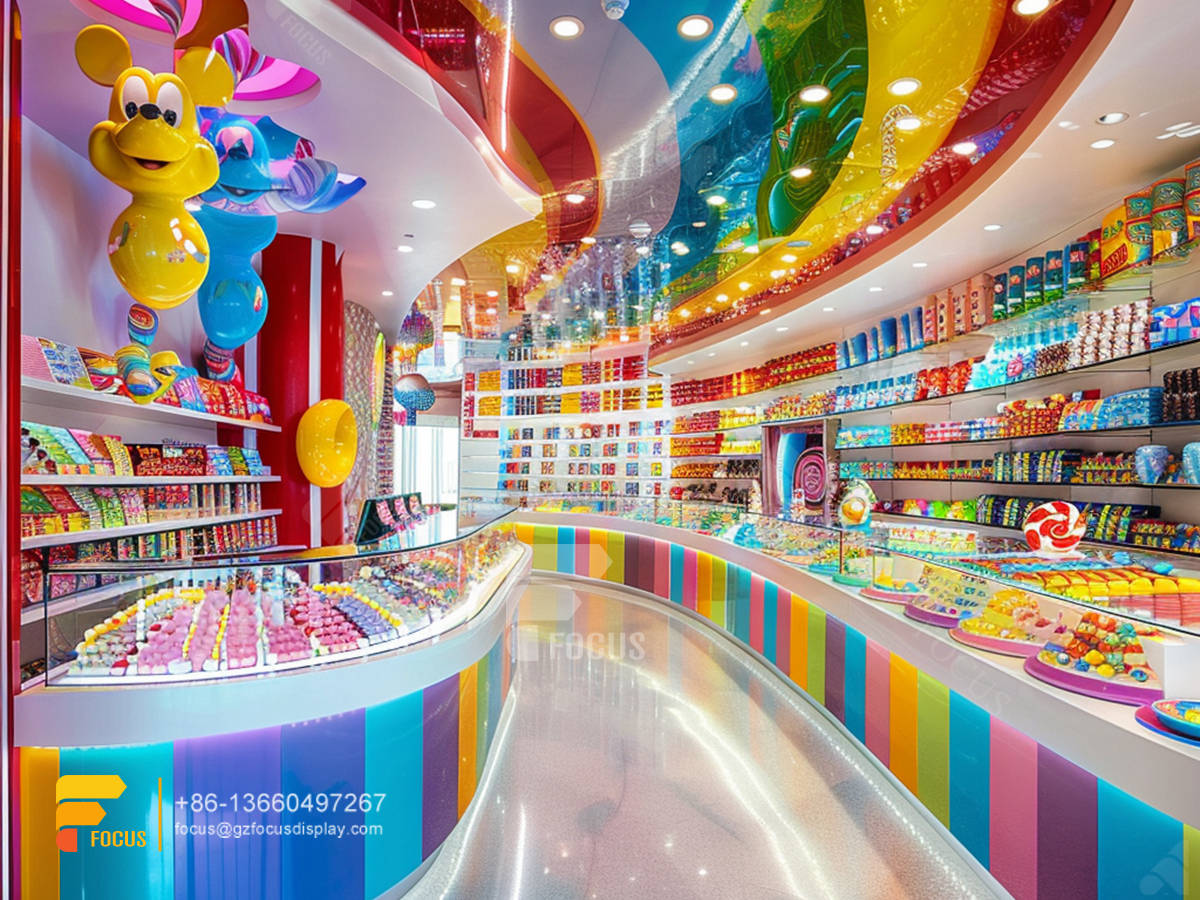 bulk candy fixtures snack display case chocolate showcase
