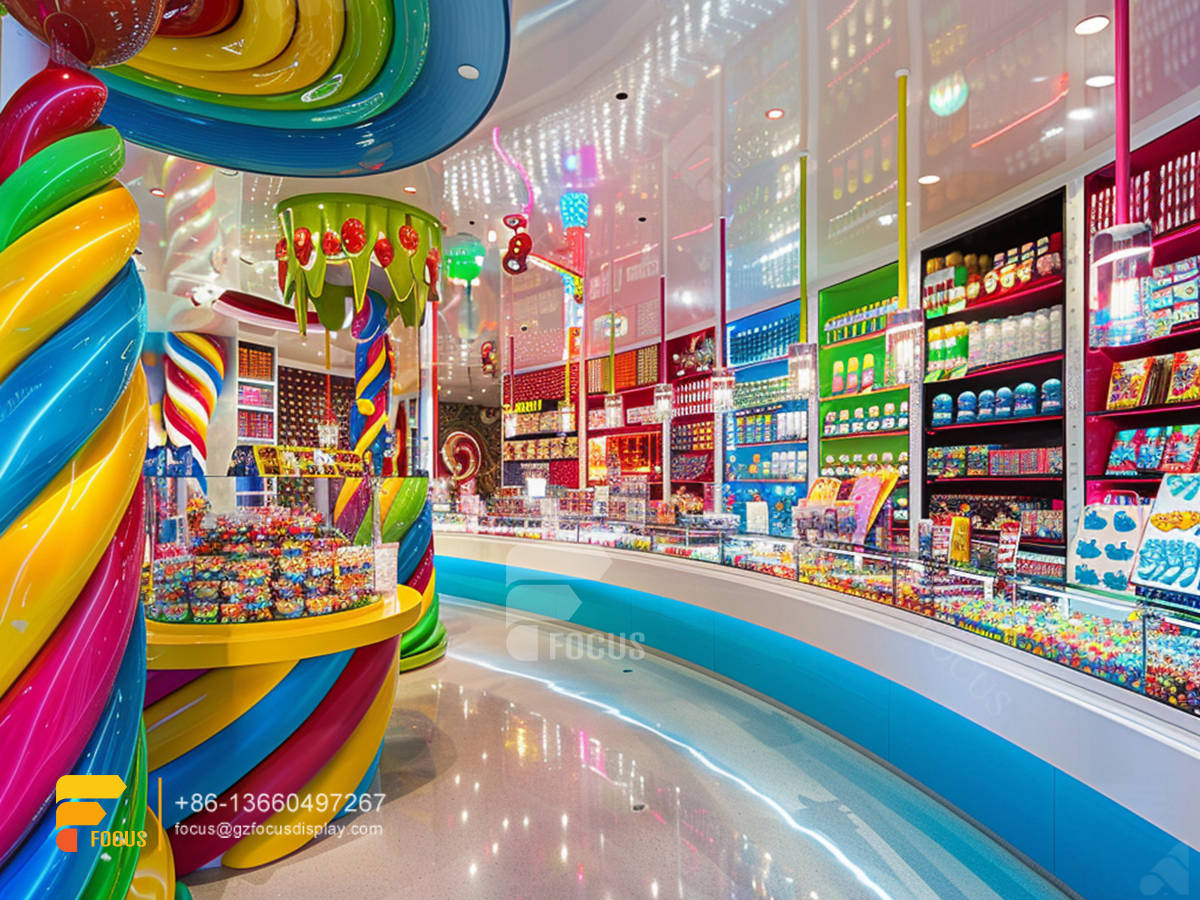bulk candy fixtures snack display case chocolate showcase