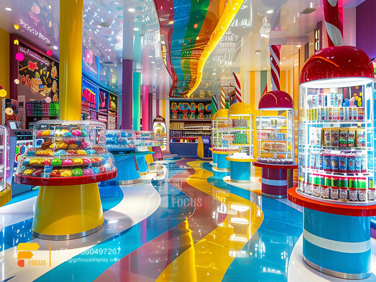 candy cabinets modern sweet shop interior design chocolate display shelves