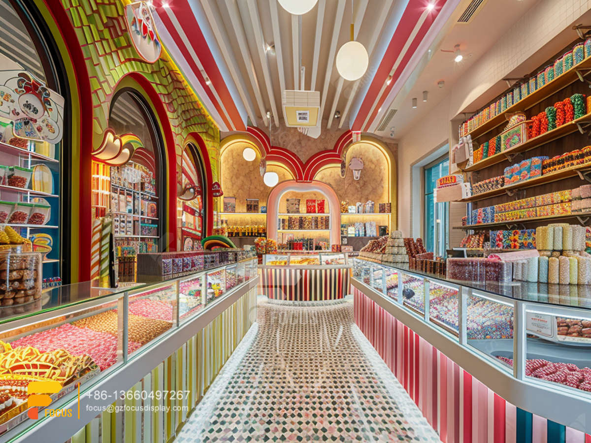 candy cabinets modern sweet shop interior design chocolate display shelves