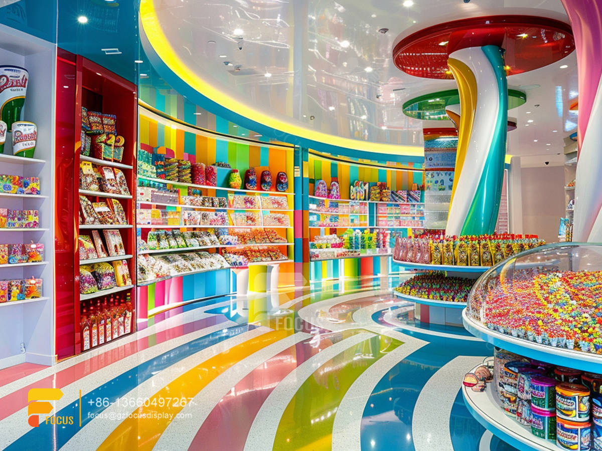 candy glass display sweet shop interior design chocolate showcase