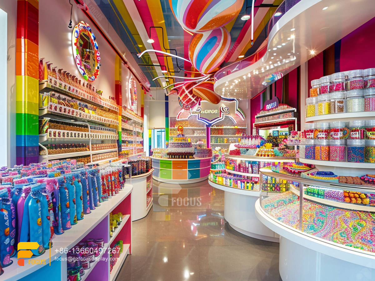 candy interior design sweet shop display counter shelving