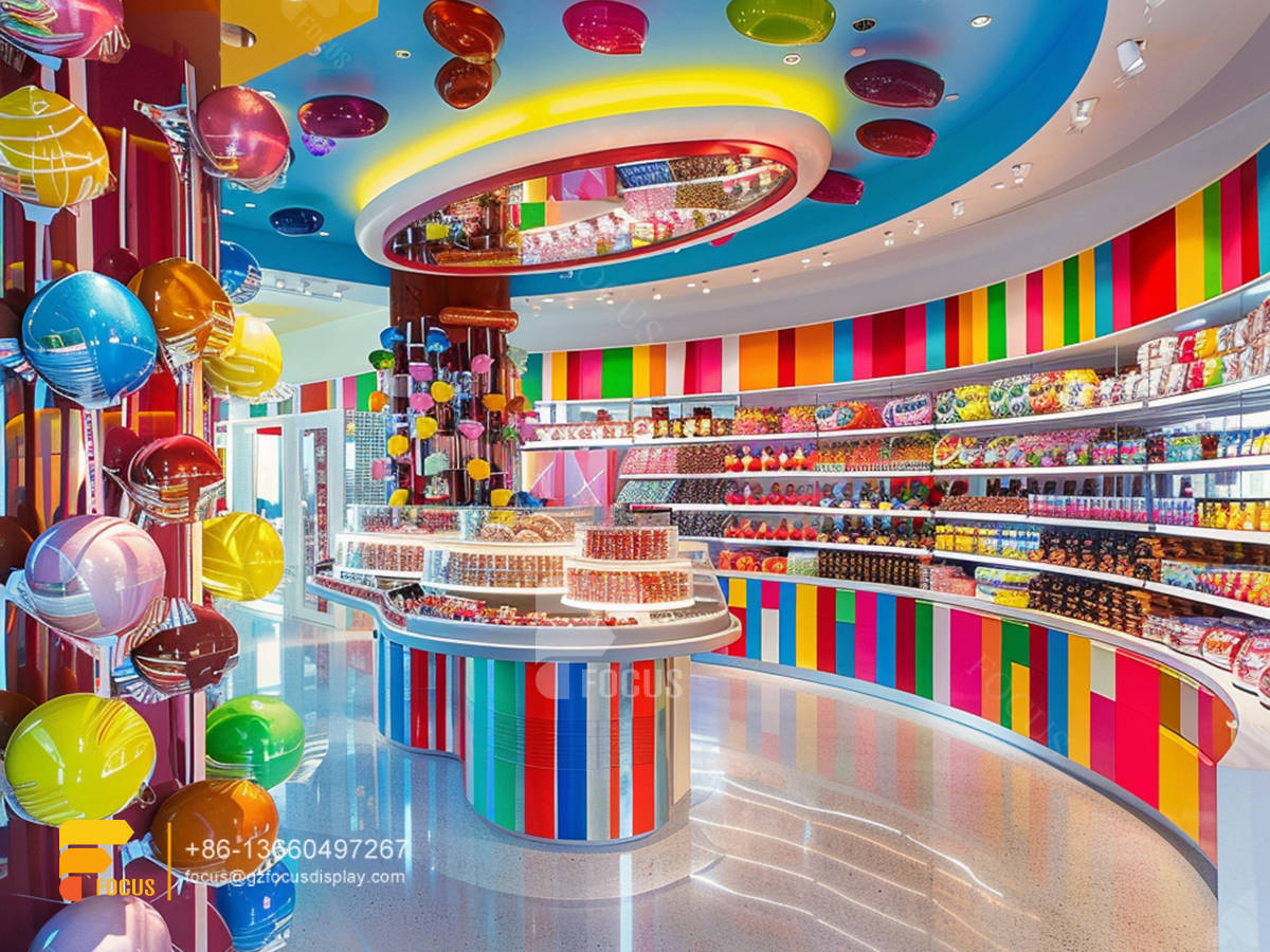 candy rack shelves chocolate counter sweet shop display