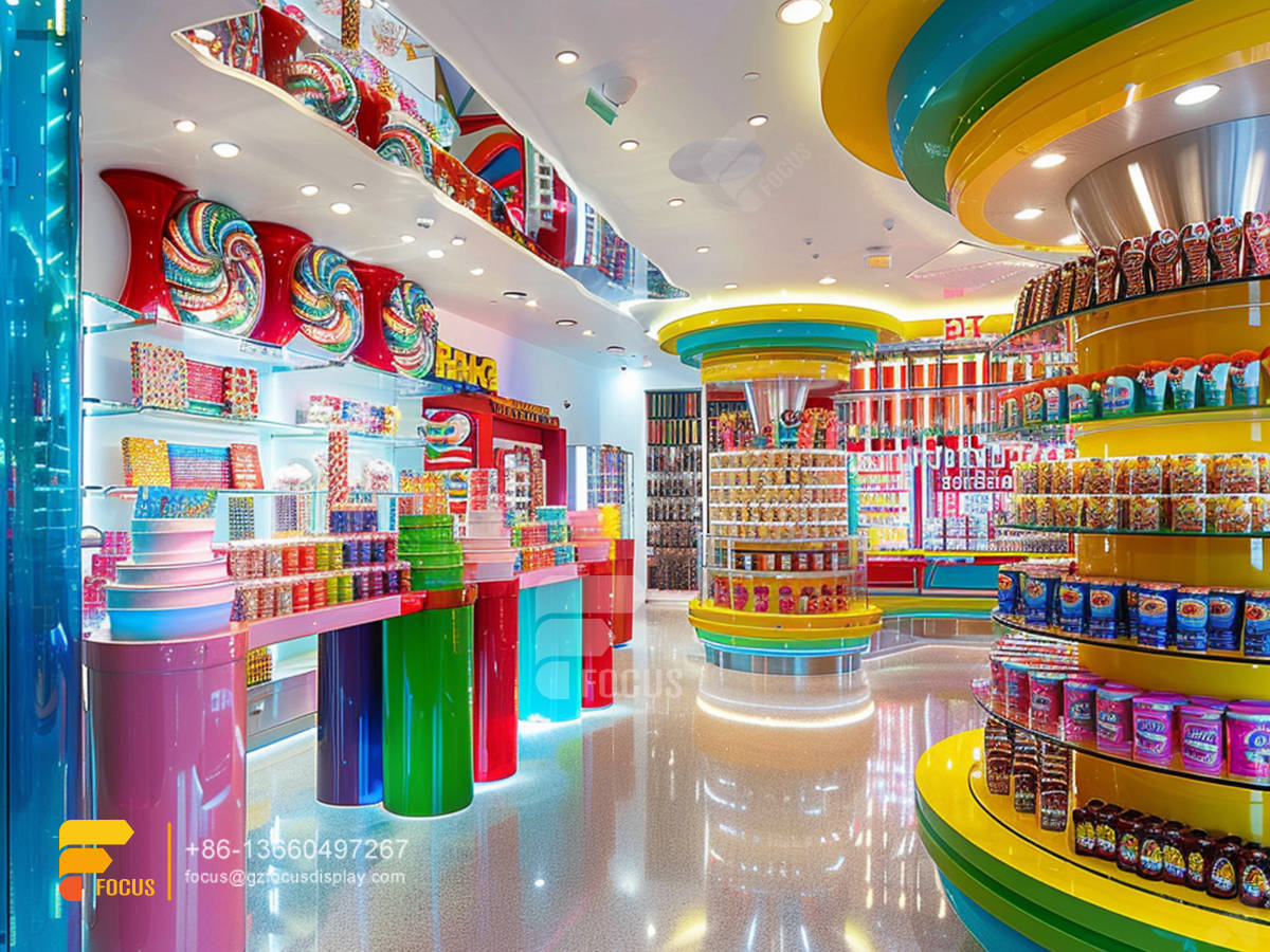 candy rack shelves chocolate counter sweet shop display