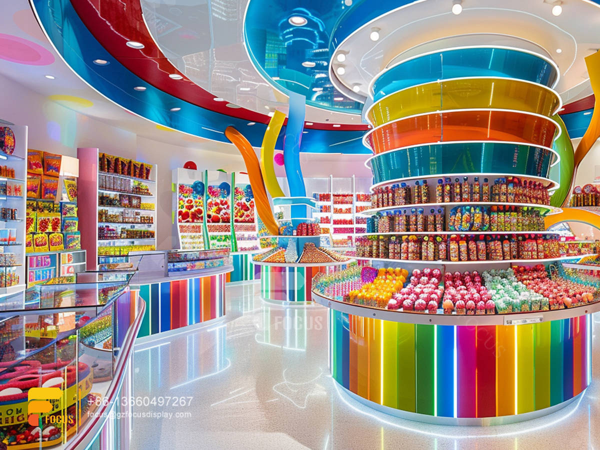 candy rack shelves chocolate counter sweet shop display