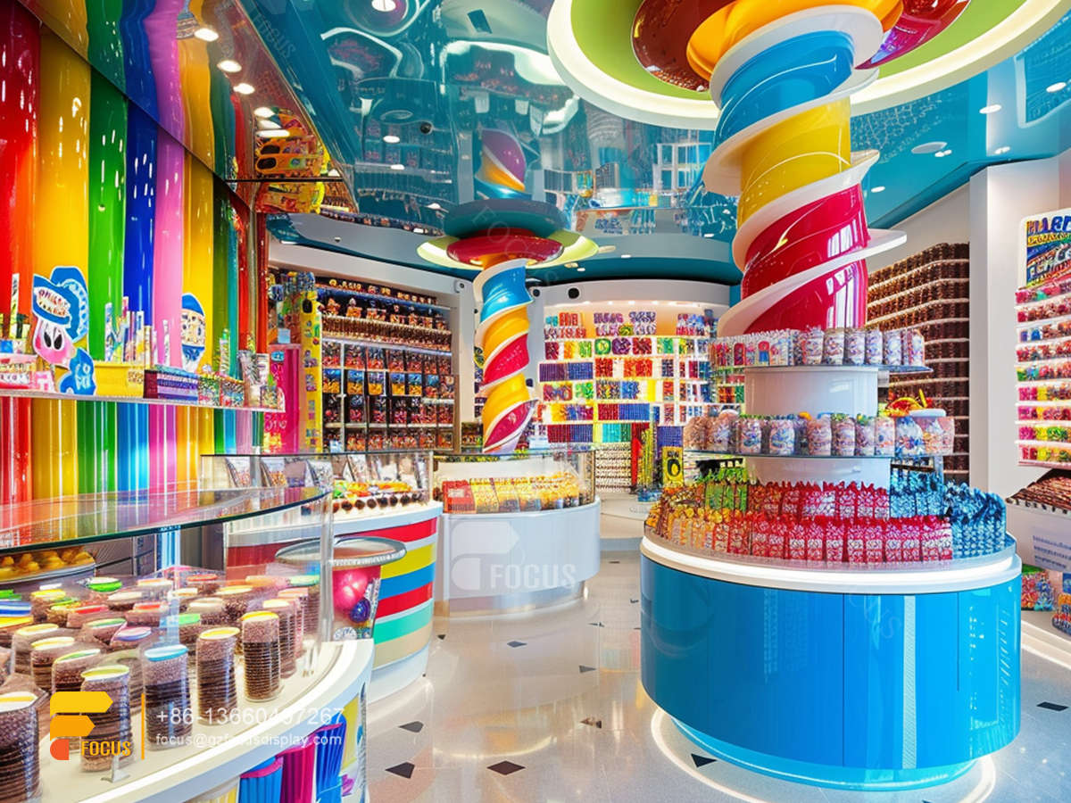 candy racks snacks shop design custom chocolate counter display