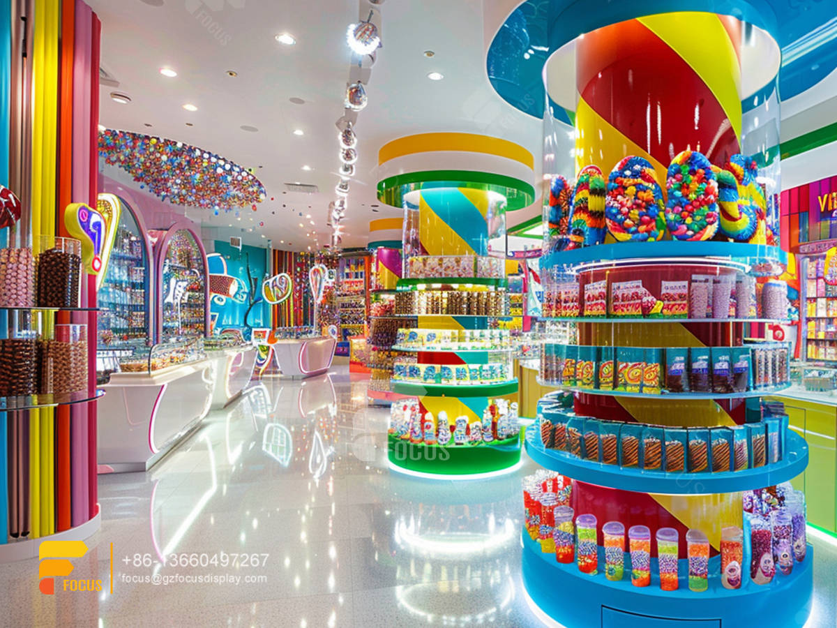 candy racks snacks shop design custom chocolate counter display