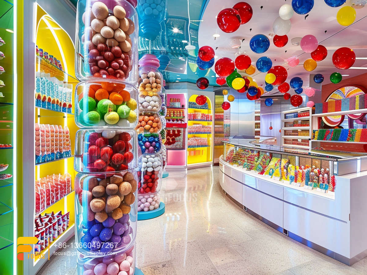 candy shop counter lollipop sweet shop snack display rack