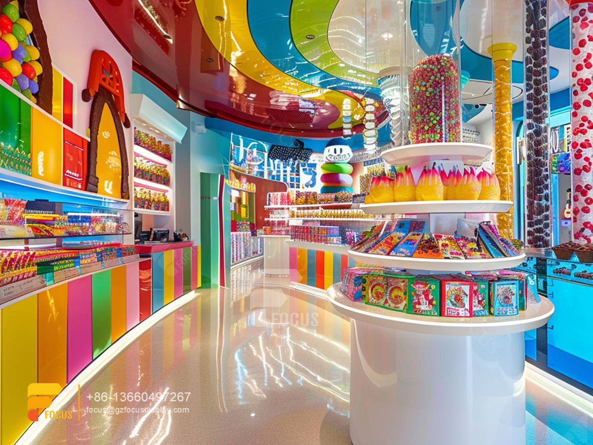 candy shop counter lollipop sweet shop snack display rack