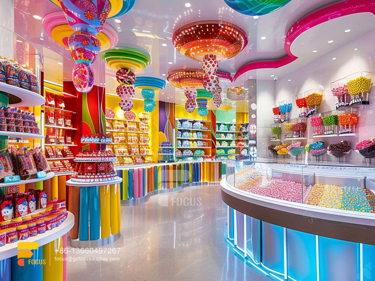 candy shop counter lollipop sweet shop snack display rack