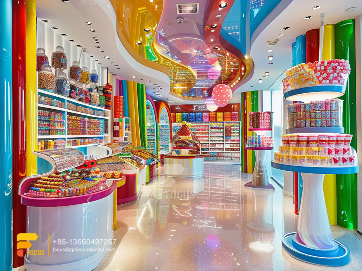 candy shop stand sweets display chocolate shop design