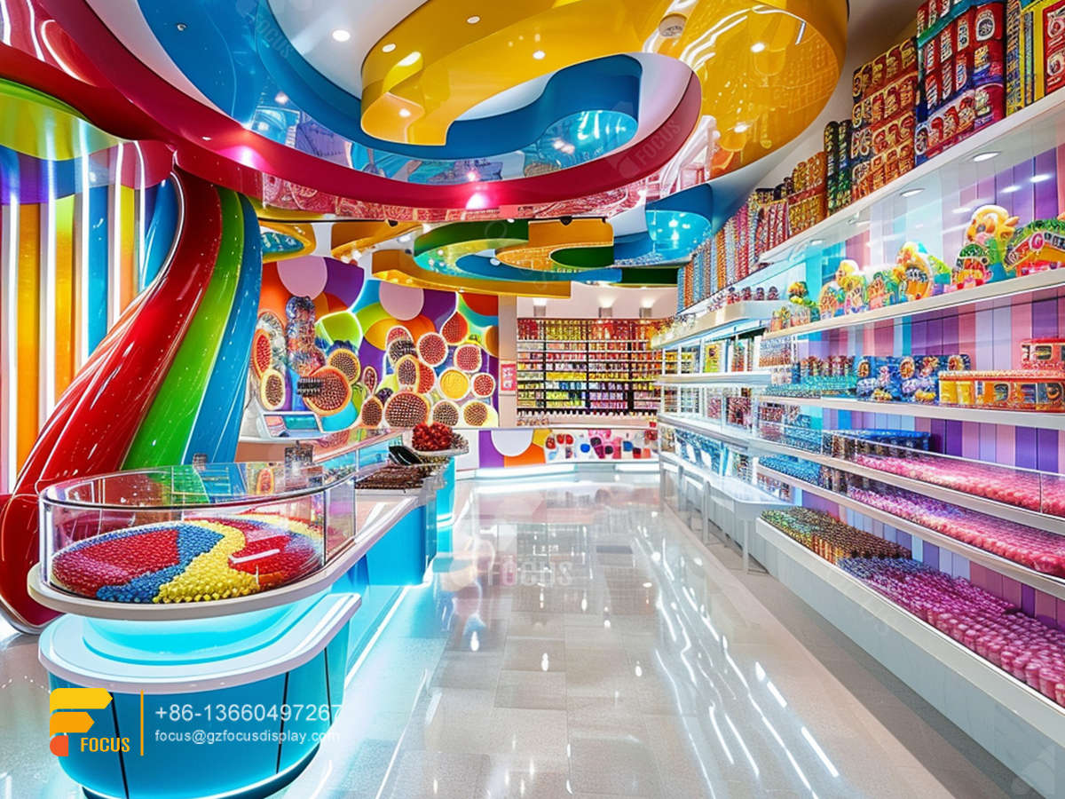 candy shop stand sweets display chocolate shop design